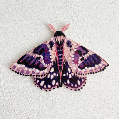Wooden Moth Decoration - Purple