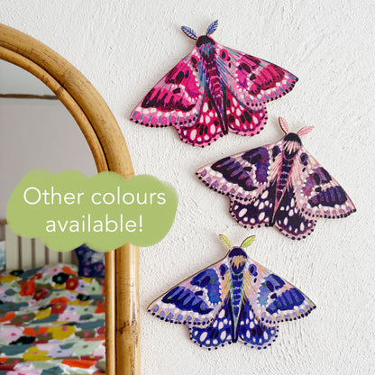 Wooden Moth Decoration - Purple