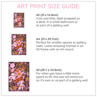 **NEW!** Fox and Mushrooms Autumnal Art Print