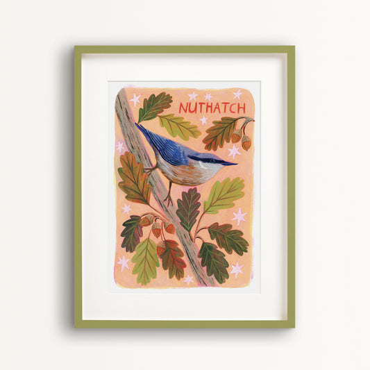Nuthatch Bird Wall Art Print
