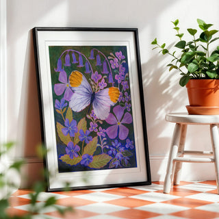 **NEW!**Orange Tip Butterfly Painting Art Print