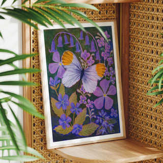 **NEW!**Orange Tip Butterfly Painting Art Print