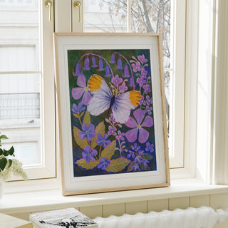 **NEW!**Orange Tip Butterfly Painting Art Print