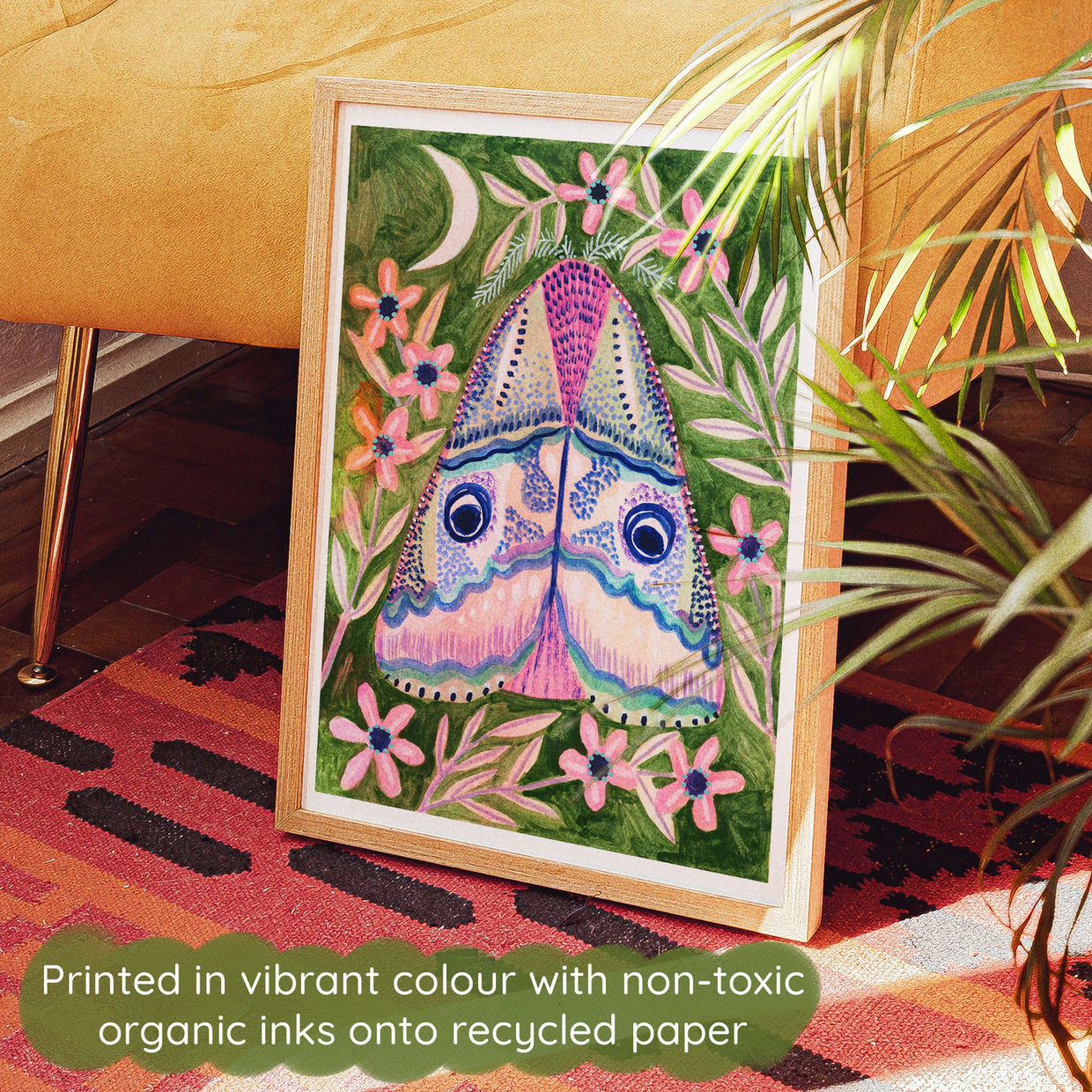 Pink Luna Moth Art Print
