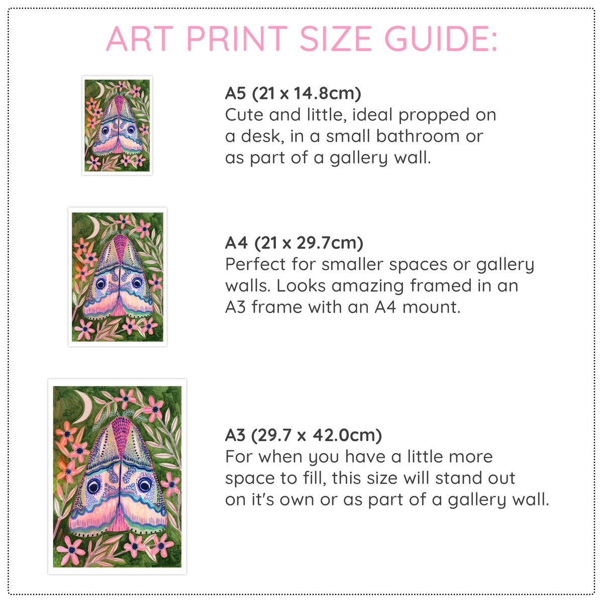 Pink Luna Moth Art Print