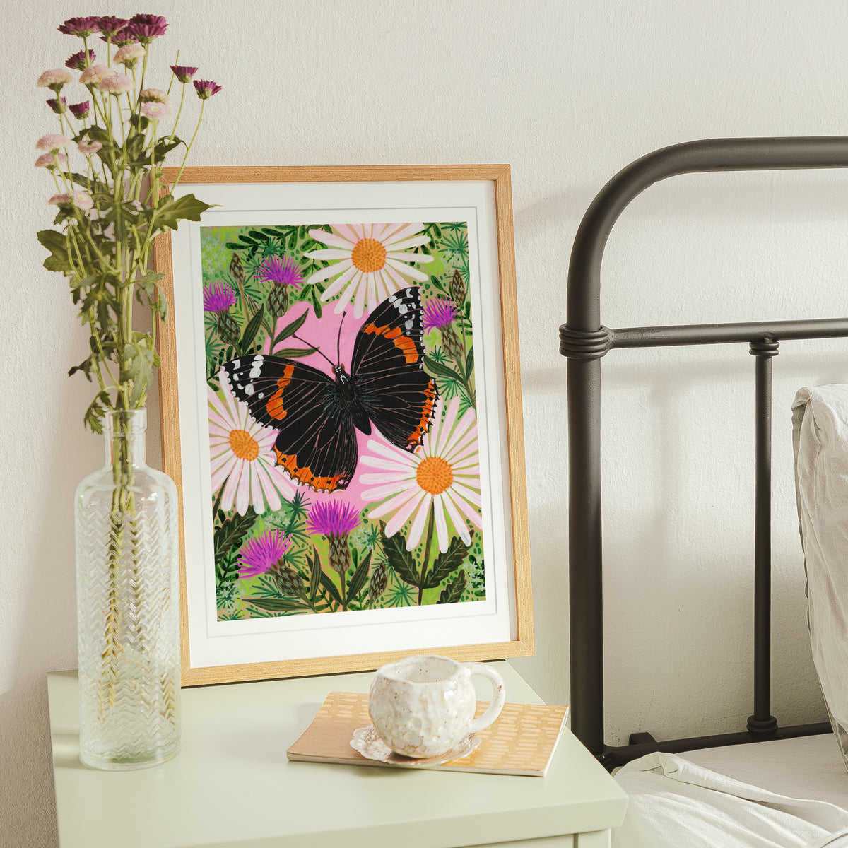 Red Admiral Butterfly Painting Art Print