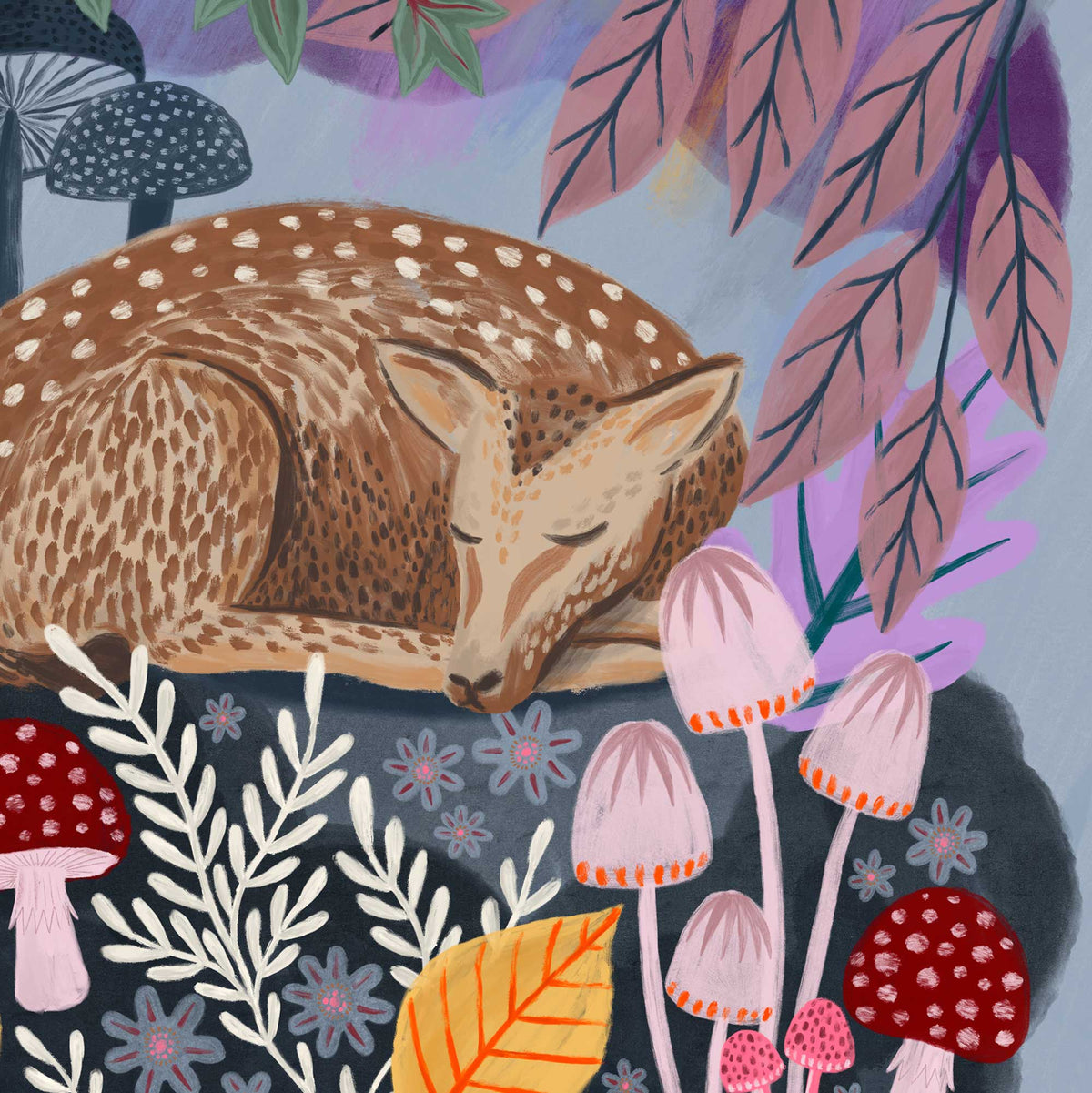 Sleeping Deer Art Print