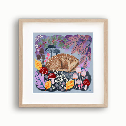 Sleeping Deer Art Print