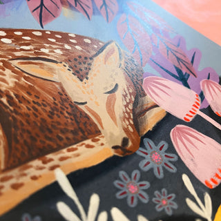Sleeping Deer Art Print