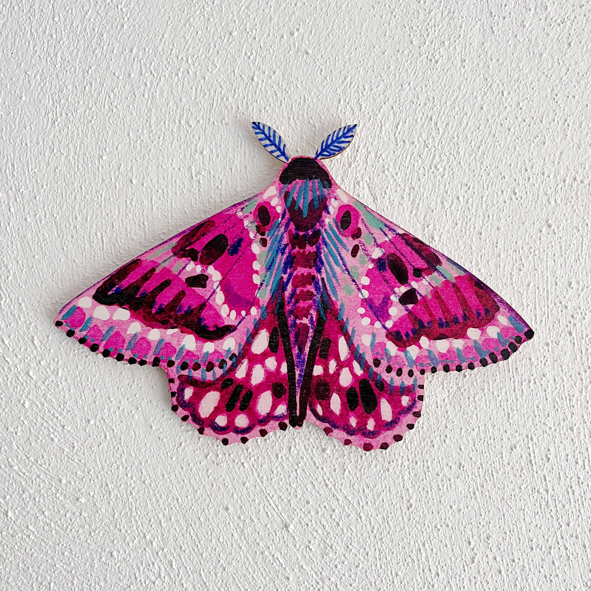 Colourful Moth Wooden Wall Art Decoration