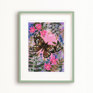 **NEW!**Speckled Brown Butterfly Painting Art Print