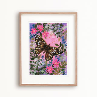 **NEW!**Speckled Brown Butterfly Painting Art Print
