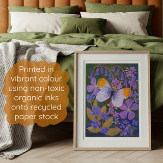 **NEW!**Orange Tip Butterfly Painting Art Print