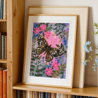 **NEW!**Speckled Brown Butterfly Painting Art Print