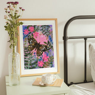 **NEW!**Speckled Brown Butterfly Painting Art Print