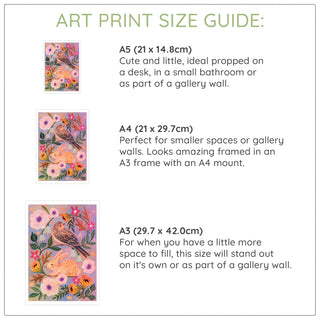 **NEW!** Spring Vine Rabbit and Bird Art Print