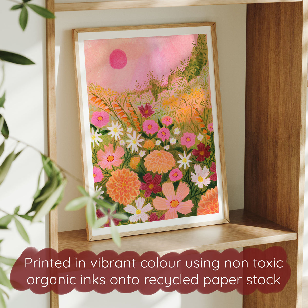 Sunset Cottage Garden Art Print
