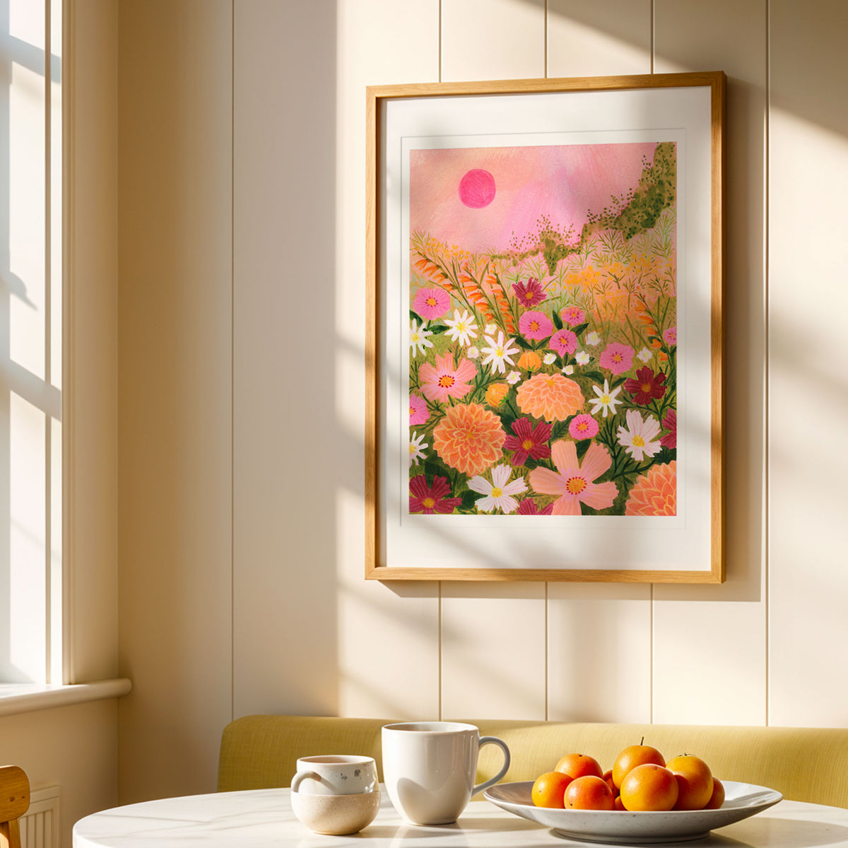 Sunset Cottage Garden Art Print