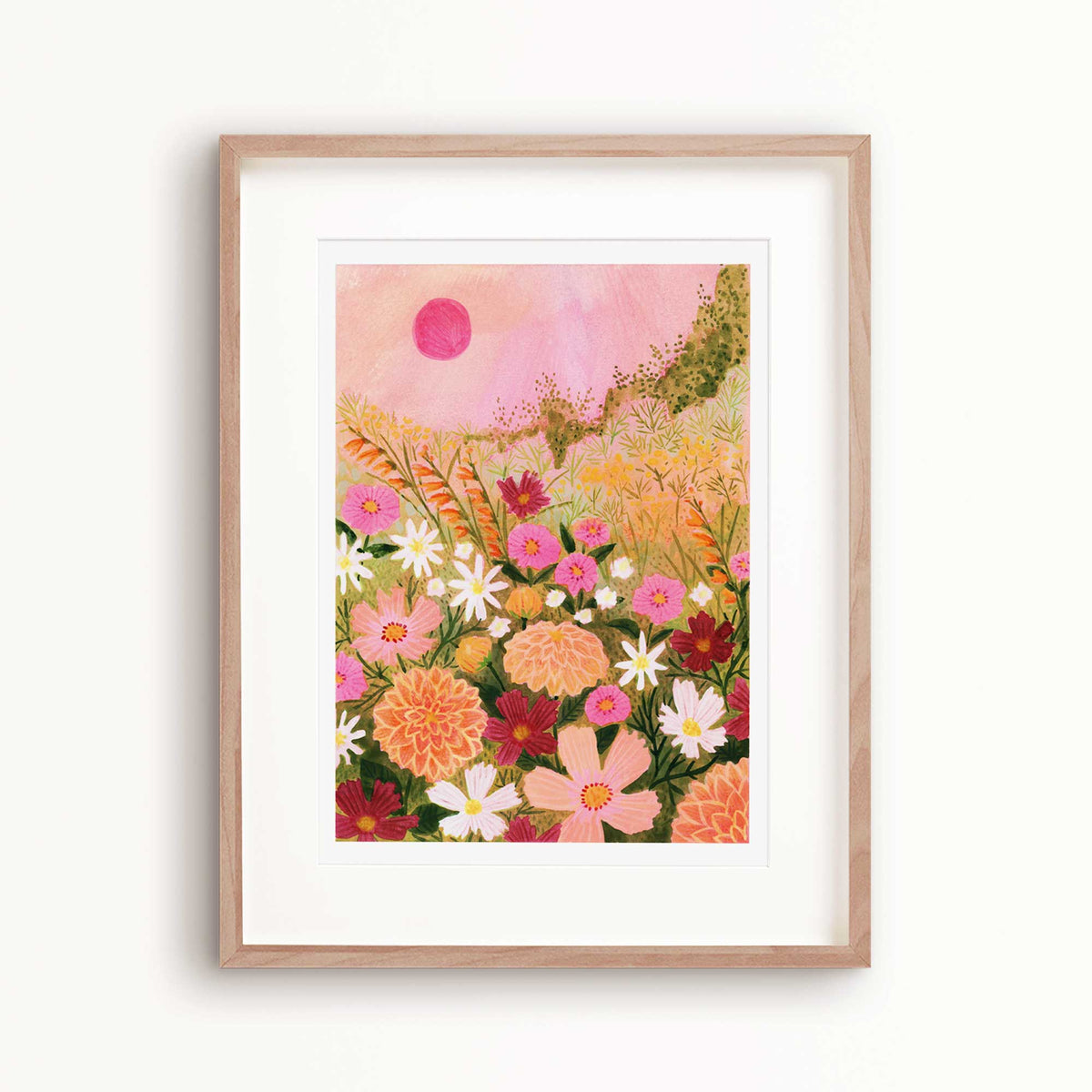 Sunset Cottage Garden Art Print