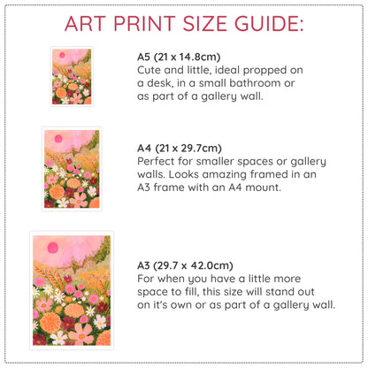 Sunset Cottage Garden Art Print