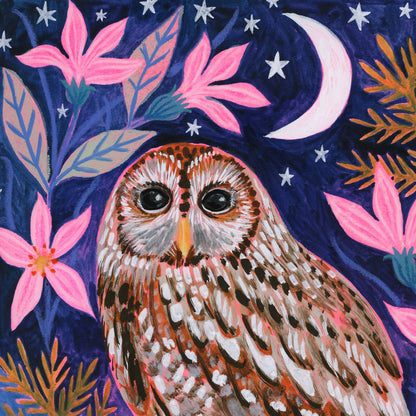 Tawny Owl Painting Art Print