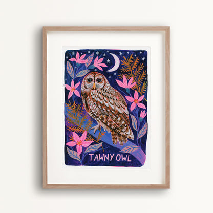 Tawny Owl Painting Art Print