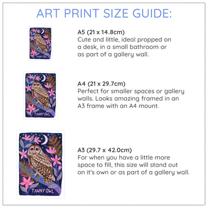 Tawny Owl Painting Art Print