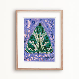 Teal Luna Moth Art Poster