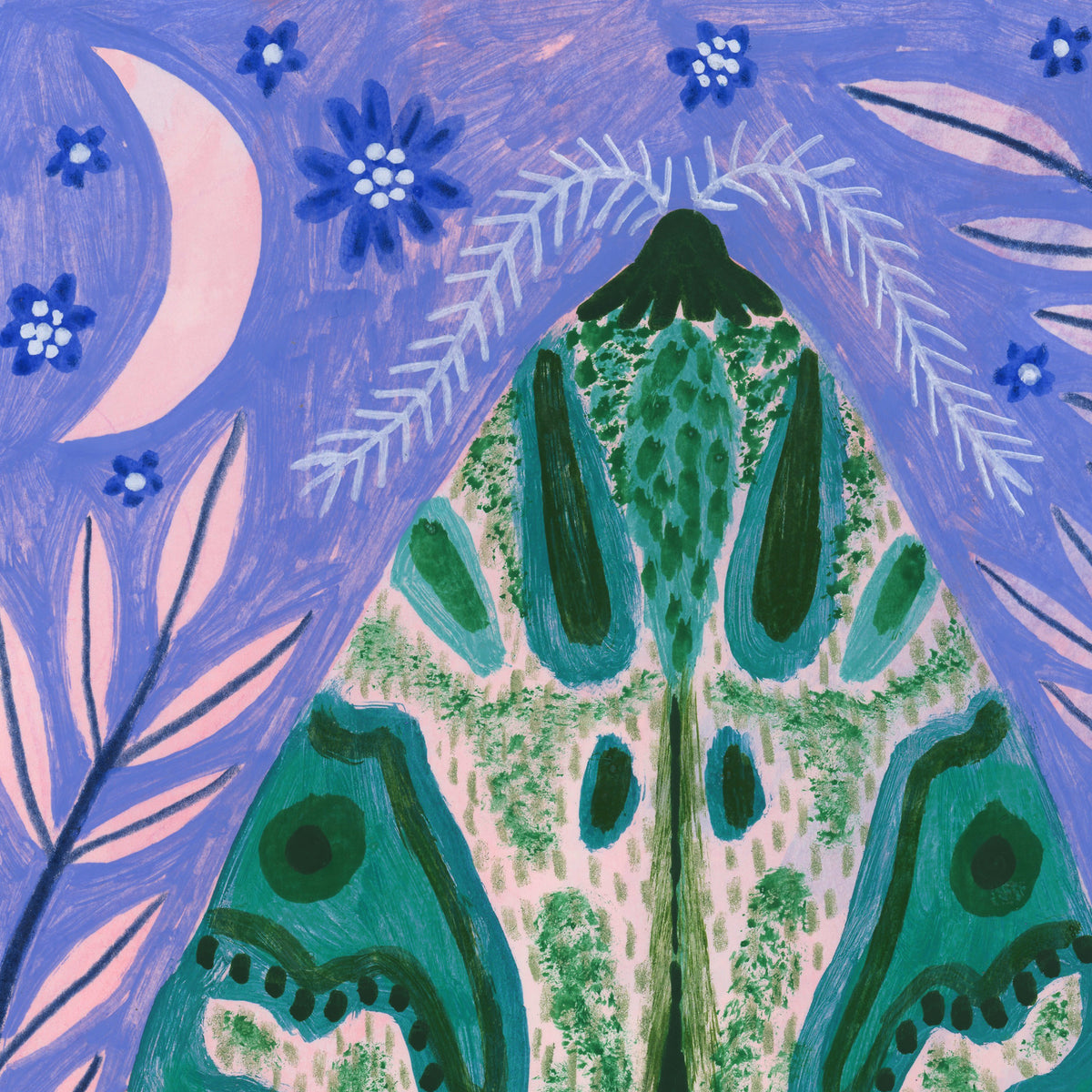 Teal Luna Moth Art Print