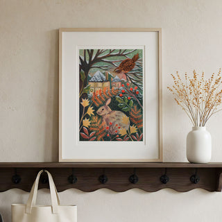 **NEW!** Rabbit and Redwing Winter Landscape Art Print