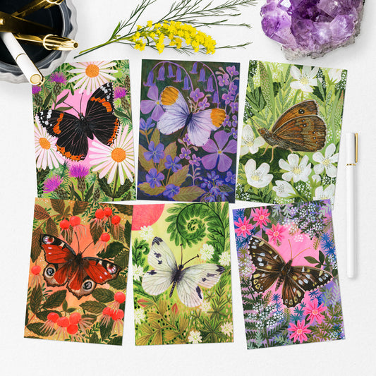 Butterflies and Florals Postcard Set