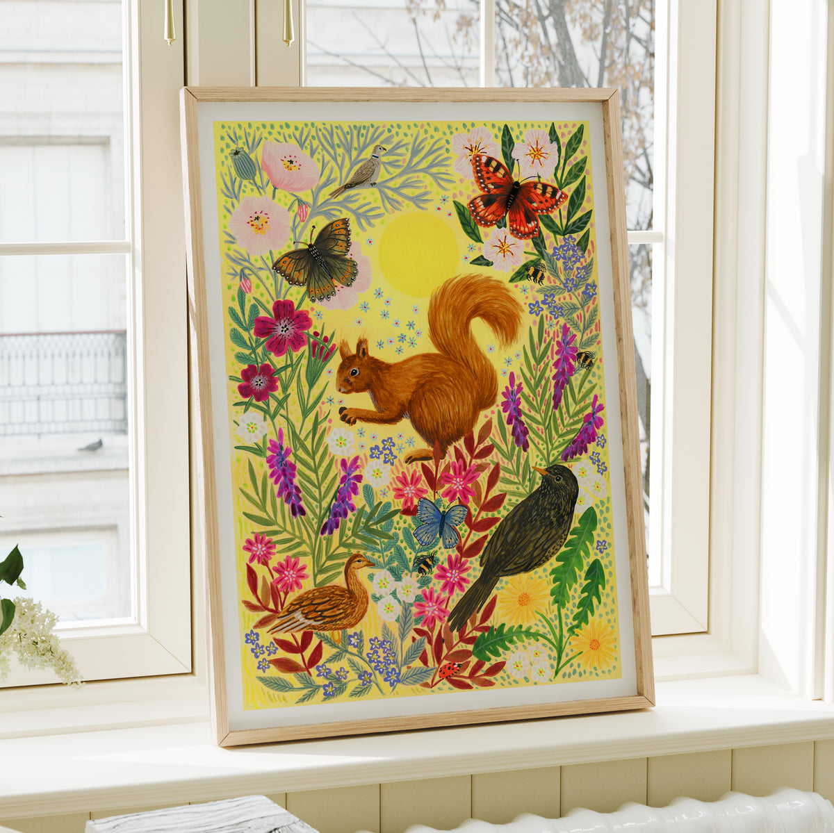 **NEW!** Sunshine Red Squirrel Art Print