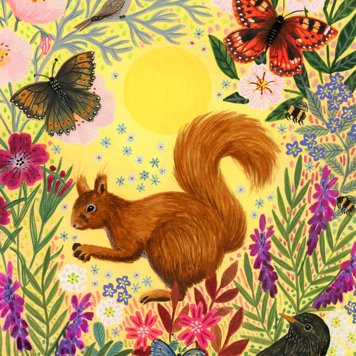 **NEW!** Sunshine Red Squirrel Art Print
