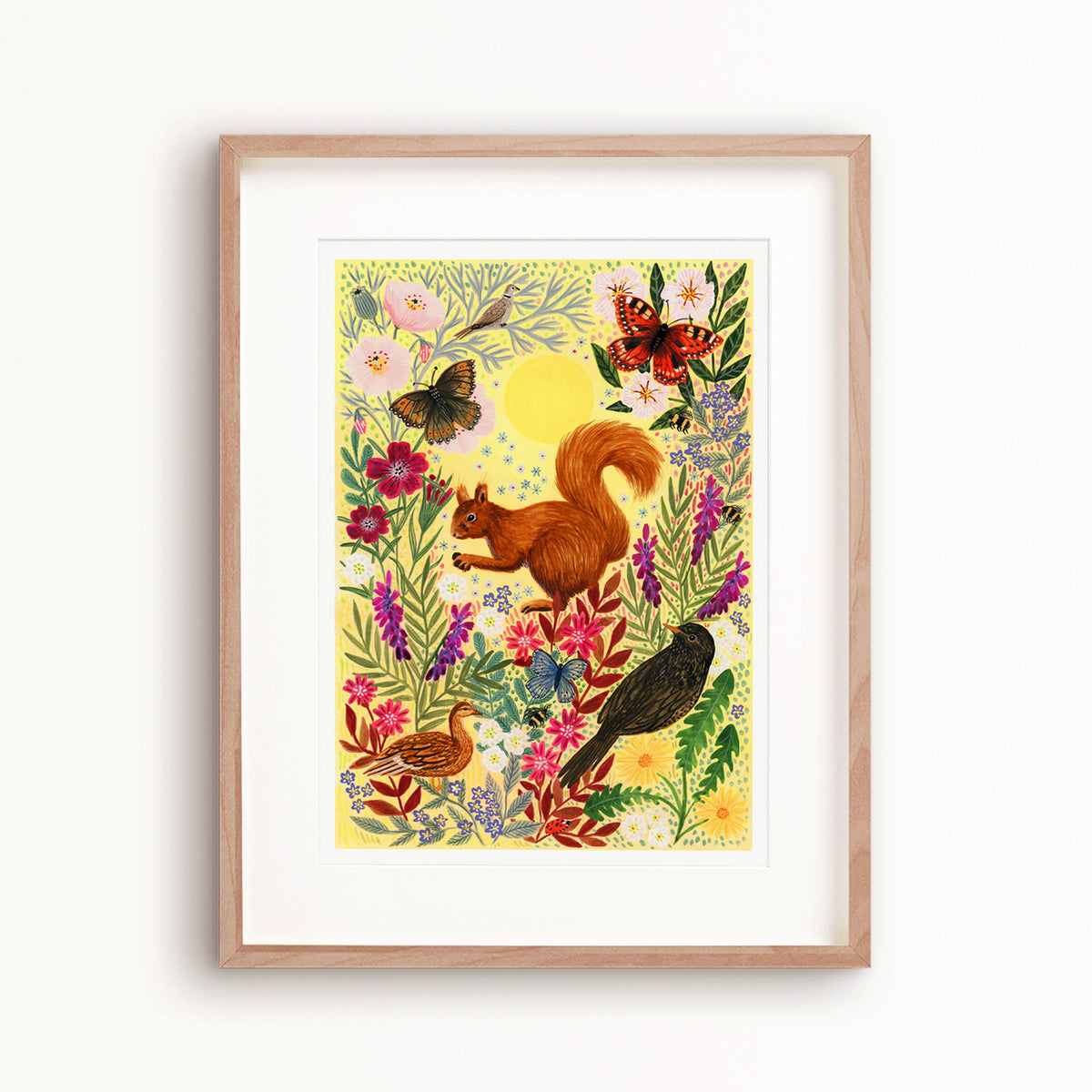 **NEW!** Sunshine Red Squirrel Art Print