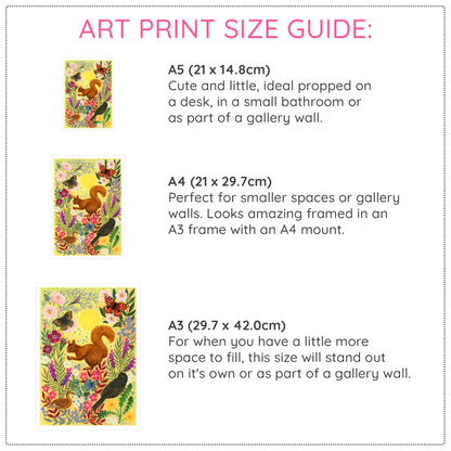 **NEW!** Sunshine Red Squirrel Art Print