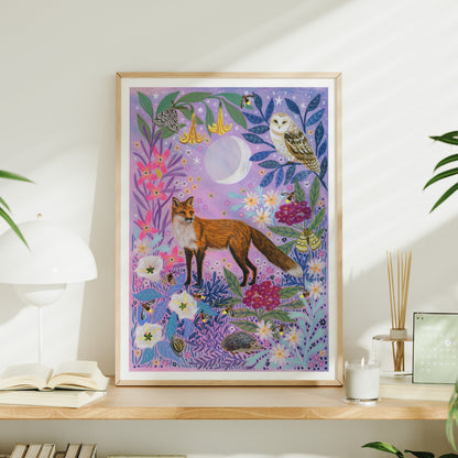 **NEW!** Night Time Fox Art Print
