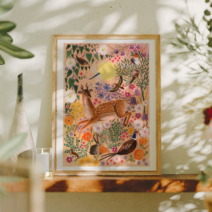 **NEW!** Sunrise Deer Art Print