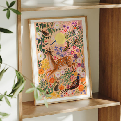 **NEW!** Sunrise Deer Art Print