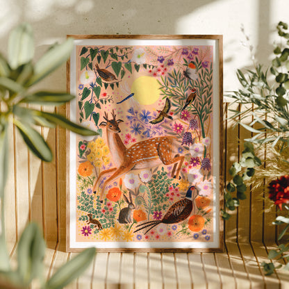**NEW!** Sunrise Deer Art Print