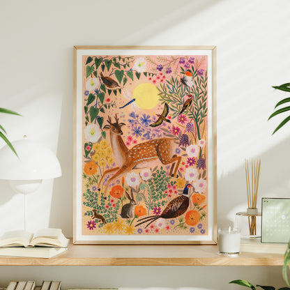 **NEW!** Sunrise Deer Art Print