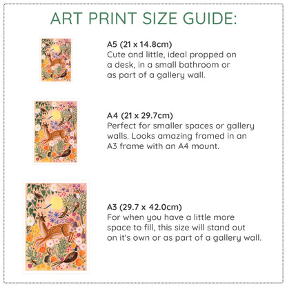 **NEW!** Sunrise Deer Art Print