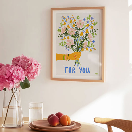 For You Flower Bouquet Art Print