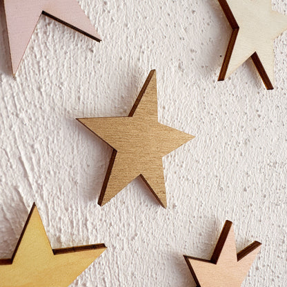 **NEW!** Wooden Sun, Moon and Stars Wall Decorations - Peach and Green