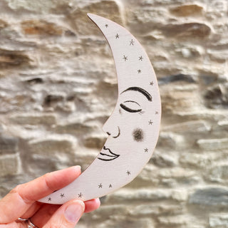 **NEW!** Wooden Sun, Moon and Stars Wall Decorations - Peach and Green