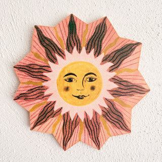 **NEW!** Wooden Sun, Moon and Stars Wall Decorations - Peach and Green