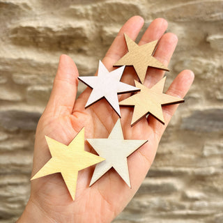 **NEW!** Wooden Sun, Moon and Stars Wall Decorations - Pink and Orange