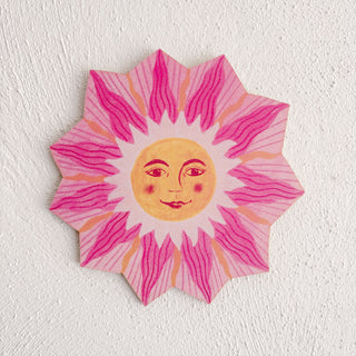 **NEW!** Wooden Sun, Moon and Stars Wall Decorations - Pink and Orange
