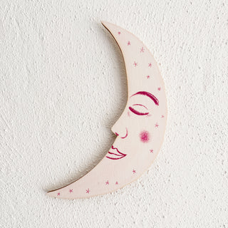 **NEW!** Wooden Sun, Moon and Stars Wall Decorations - Pink and Orange