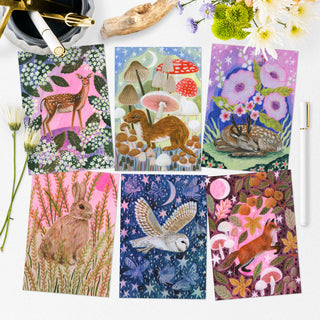 **NEW!** Woodland Animals Postcard Set