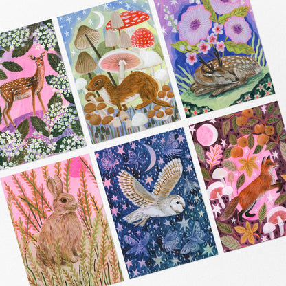 Woodland Animals Postcard Set
